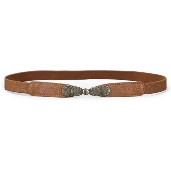 Women Skinny Elastic Stretch Belt Retro Ladies Waist Vintage Thin Belt - Picture 7 of 7